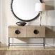 Lunar Elm Veneer and Black 4 Door Cabinet