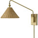 Phuvinh 1 Light 12 inch Natural Rattan and Antique Brass Sconce Wall Light