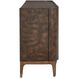 Melbourne Burl and Warm Brass 4 Door Cabinet