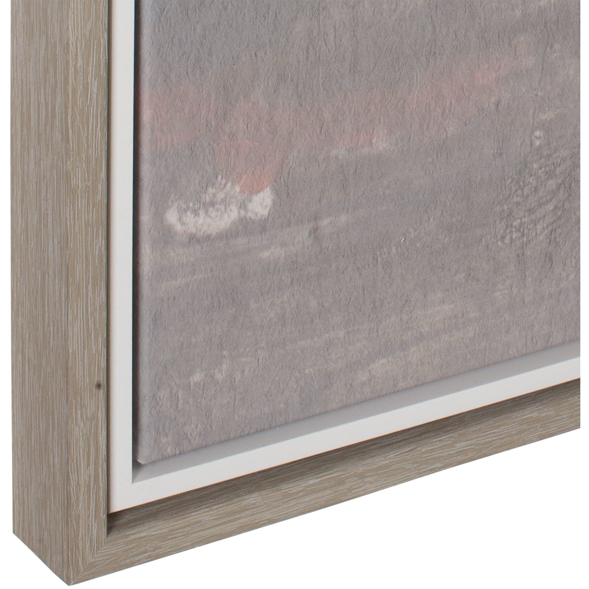 Bracing White and Grey and Brown and Green and Pink Framed Landscape Art