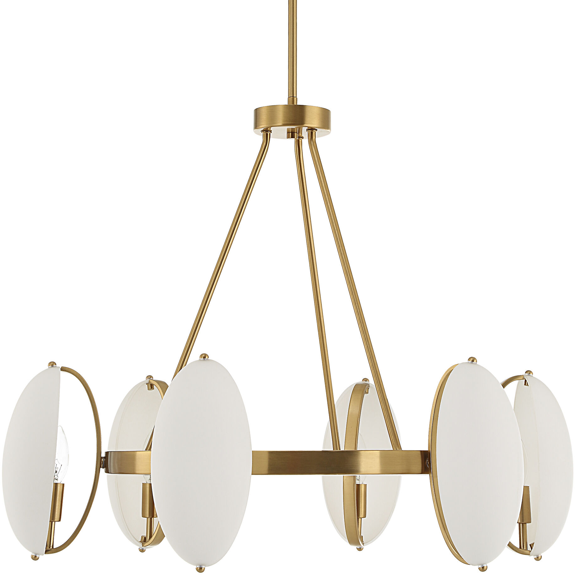 Oviform 6 Light 30.25 inch Warm Brass Chandelier Ceiling Light