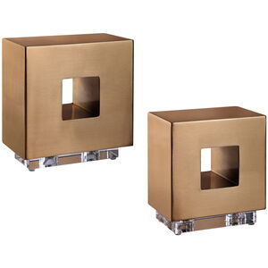 Rooney Brass Cubes Decorative Accessories, Set of 2
