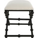 Iron Satin Black with White Textured Polyester Bench