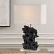 Basalt 27.25 inch 150.00 watt Black Stone with Antique Brass and Crystal Table Lamp Portable Light
