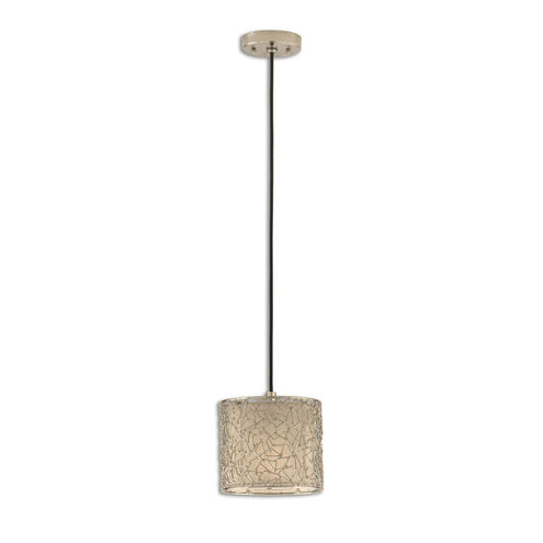 Brandon Silver 1 Light 8 inch Nickel Plated Mini Hanging Shade Ceiling Light