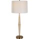 Palu 37.5 inch 150.00 watt Light Beige Travertine and Plated Brushed Brass Table Lamp Portable Light