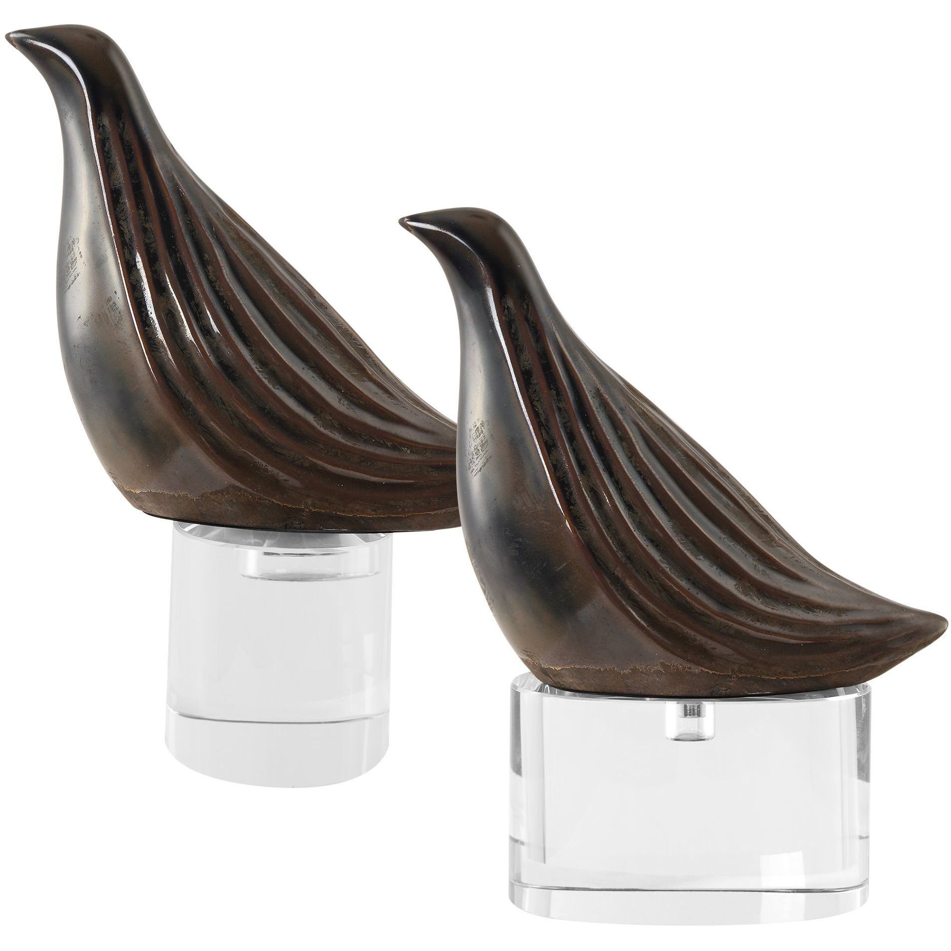 Nesting Bird 9.5 X 7.5 inch Sculptures, Set of 2