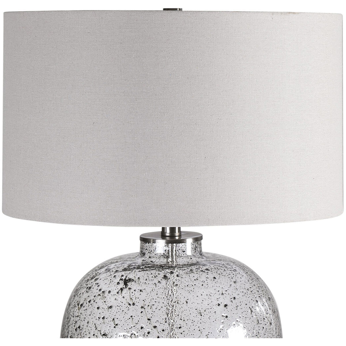 Storm 23 inch 150.00 watt Art Glass with Black Flecks and Brushed Nickel Table lamp Portable Light