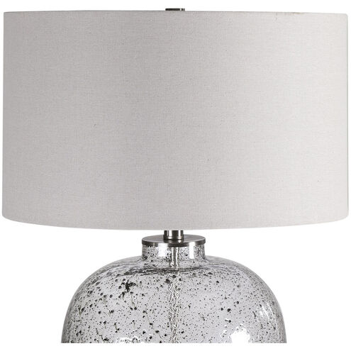Storm 23 inch 150.00 watt Art Glass with Black Flecks and Brushed Nickel Table lamp Portable Light
