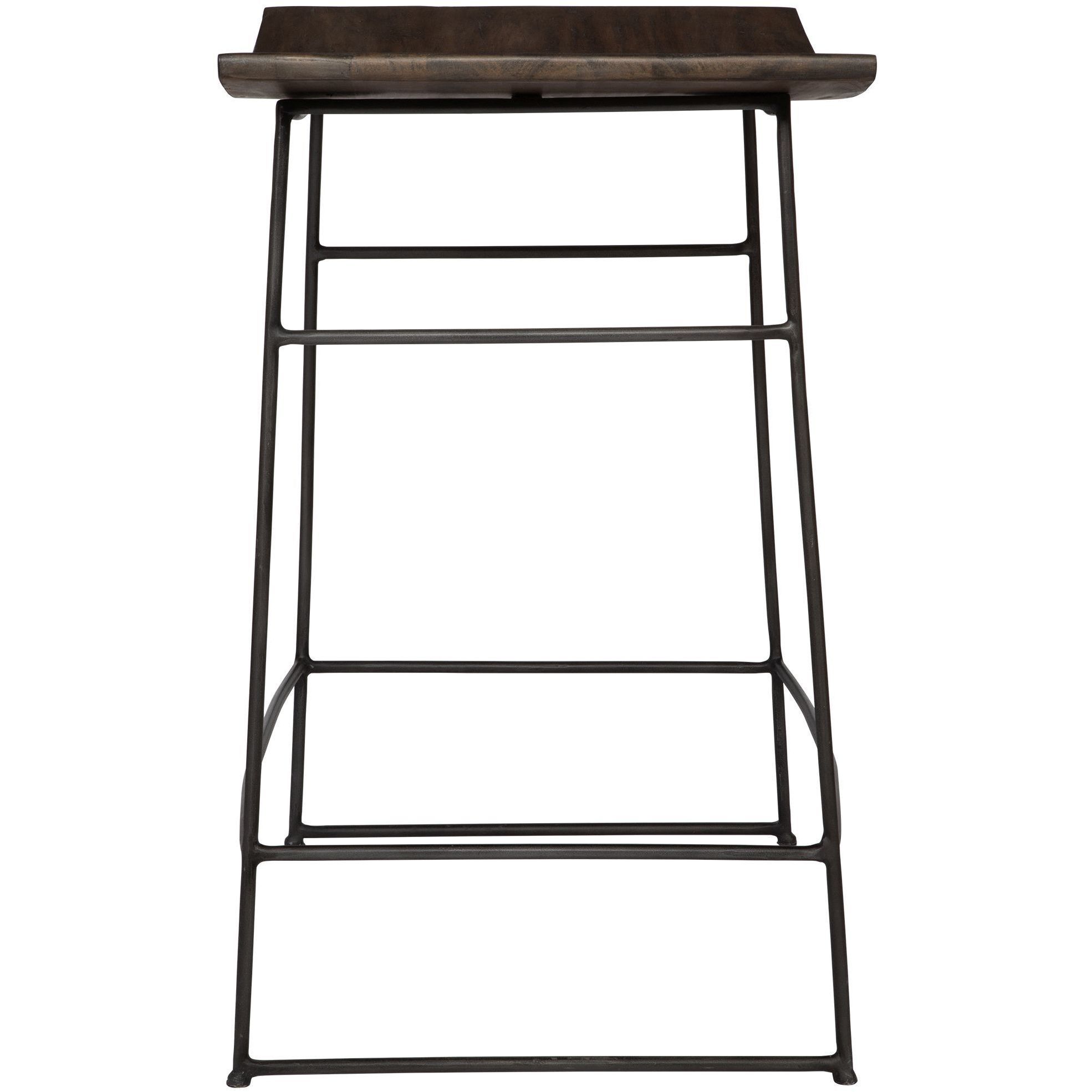Thura 26 inch Walnut and Dark Gunmetal Counter Stool
