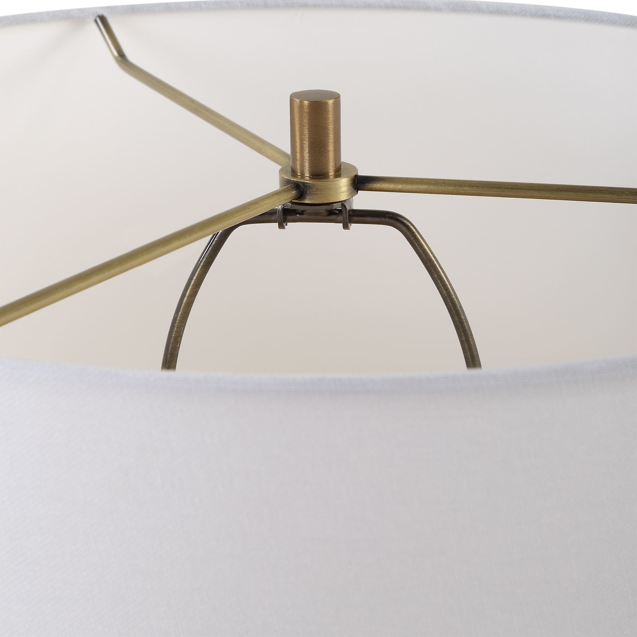 Vieste 27.5 inch 150.00 watt White Sandstone and Brushed Antique Brass Table Lamp Portable Light
