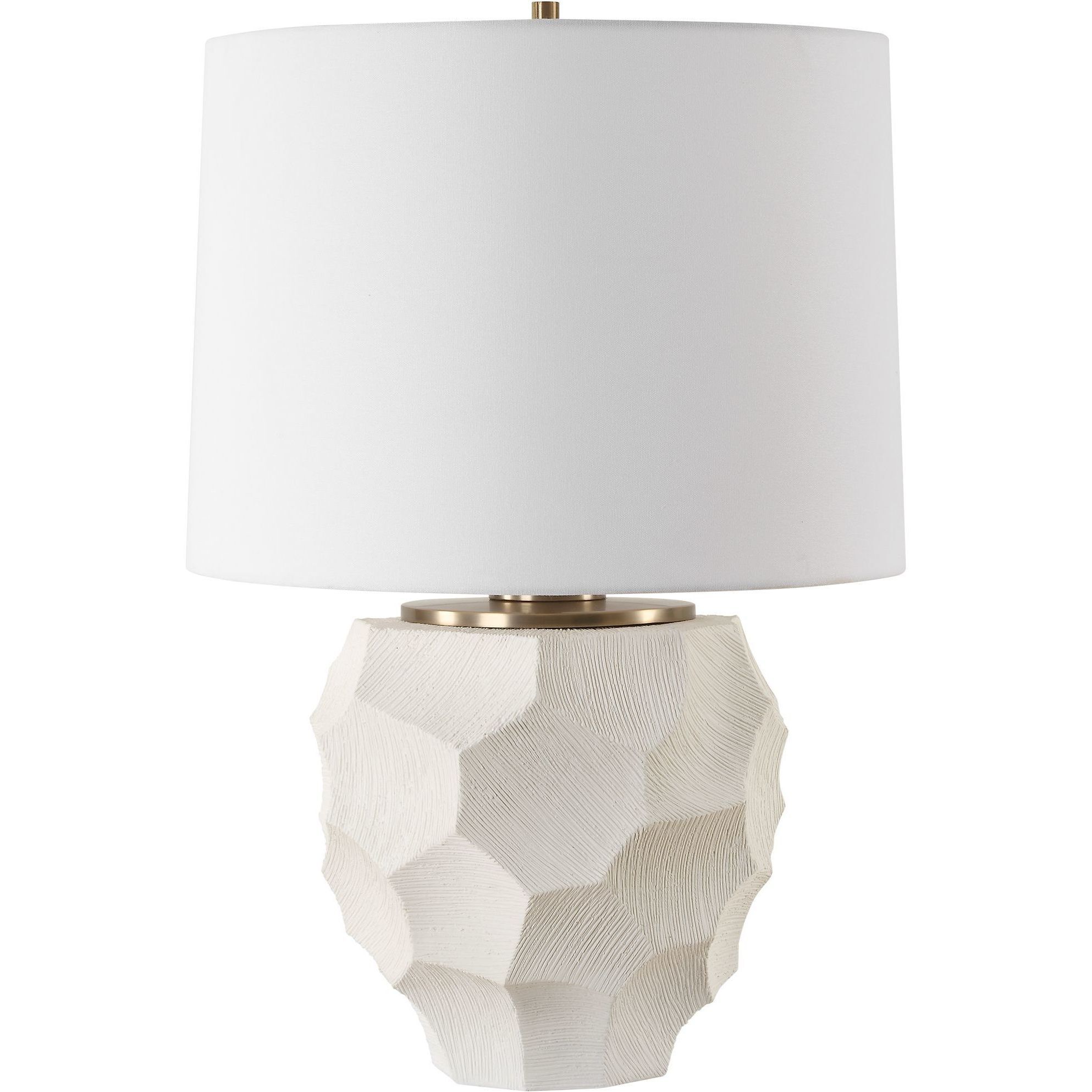 On Edge 28 inch 150.00 watt Chalk White Glaze and Antique Brass Table Lamp Portable Light