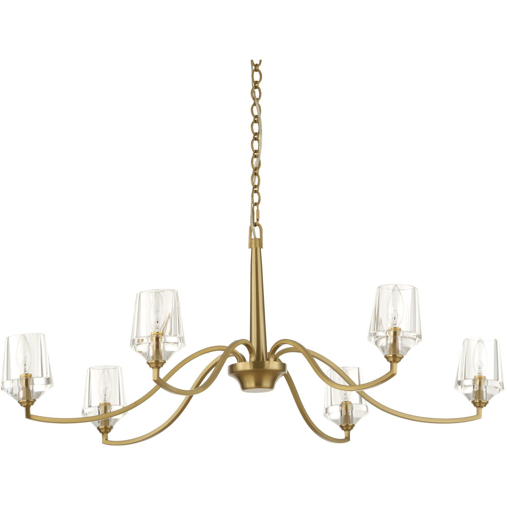 Barcelona 6 Light 40.25 inch Natural Brass Chandelier Ceiling Light