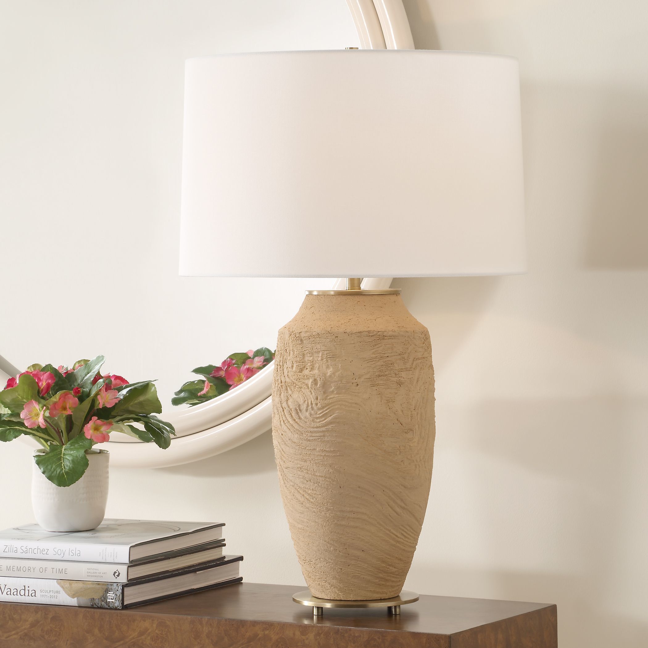 Sandstone Flow 28.5 inch 150.00 watt Terracotta and Brass Table Lamp Portable Light