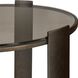 Hanson 24.5 X 20 inch Bronze and Amber Glass Side Table