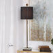 Volante 34 inch 100 watt Antique Brass and Crystal Table Lamp Portable Light