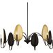 Warwick 6 Light 41.5 inch Black and Gold Textured Chandelier Ceiling Light
