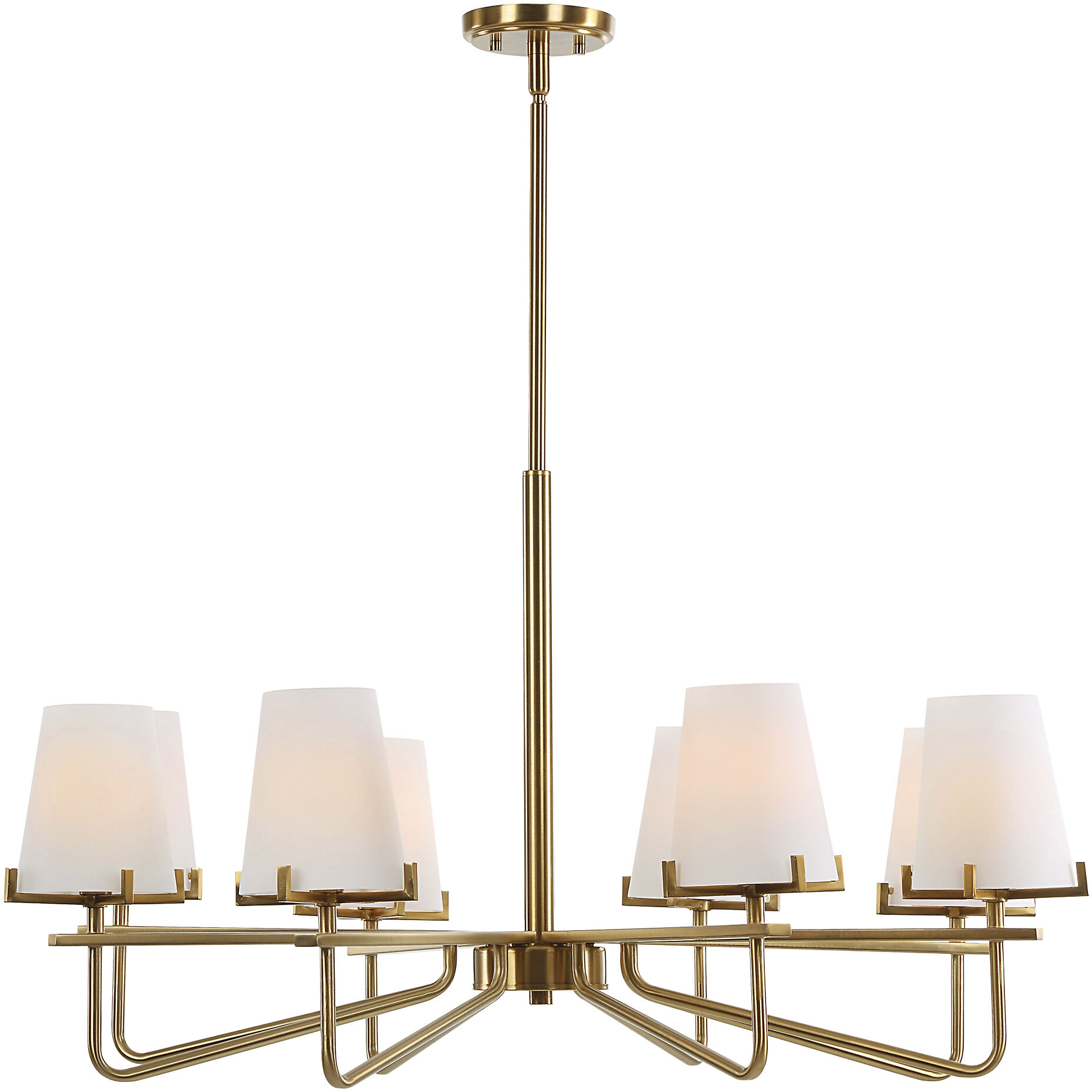 Lassen 8 Light 36 inch Warm Brass Chandelier Ceiling Light