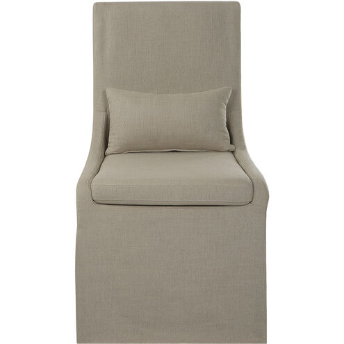 Coley Tan Linen Armless Chair