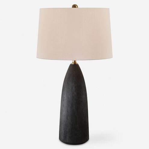 Jett 35 inch 150.00 watt Matte Black and Antique Brass Table Lamp Portable Light