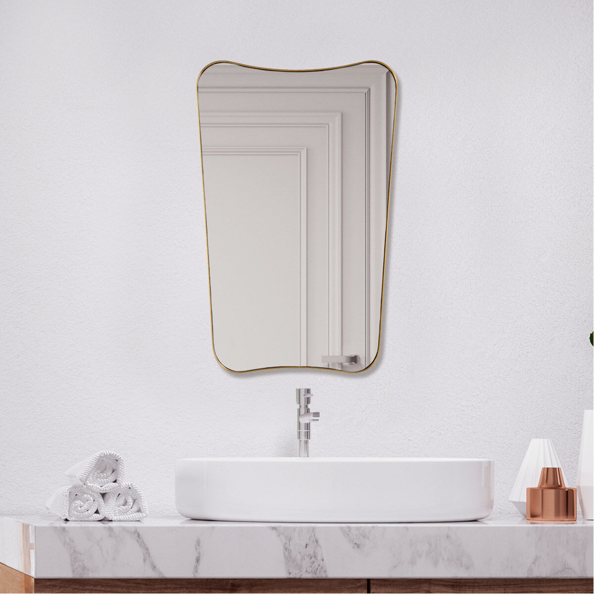 Uttermost 09787 Belvoir 34 X 22 inch Antique Brass Mirror