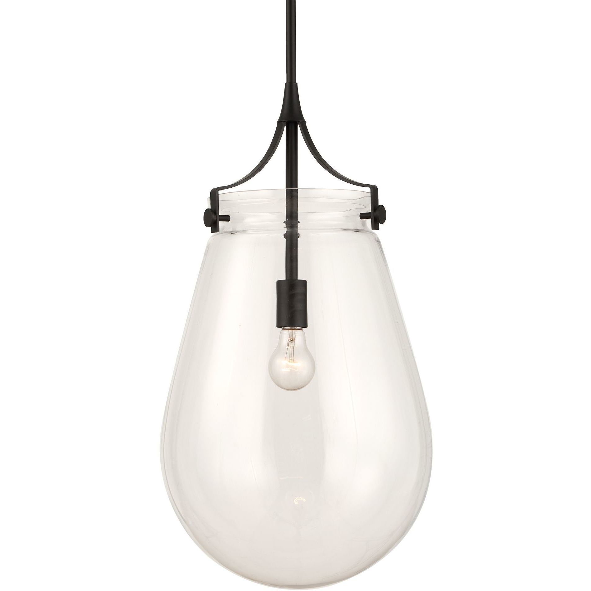 Dewdrop 1 Light 13.5 inch Matte Black Pendant Ceiling Light
