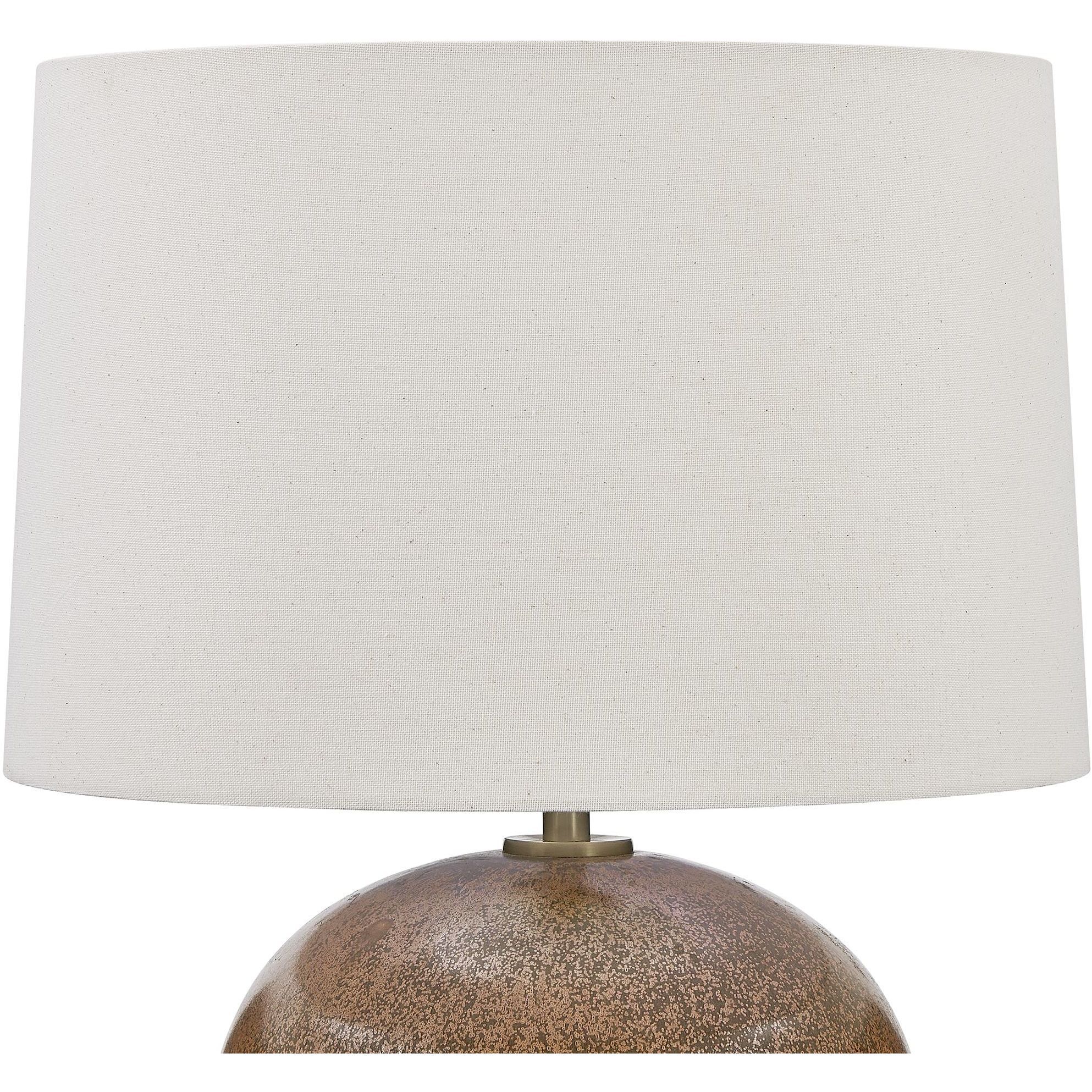 Brownell 23.75 inch 150 watt Metallic Rust Brown Glaze and Dark Bronze Table Lamp Portable Light