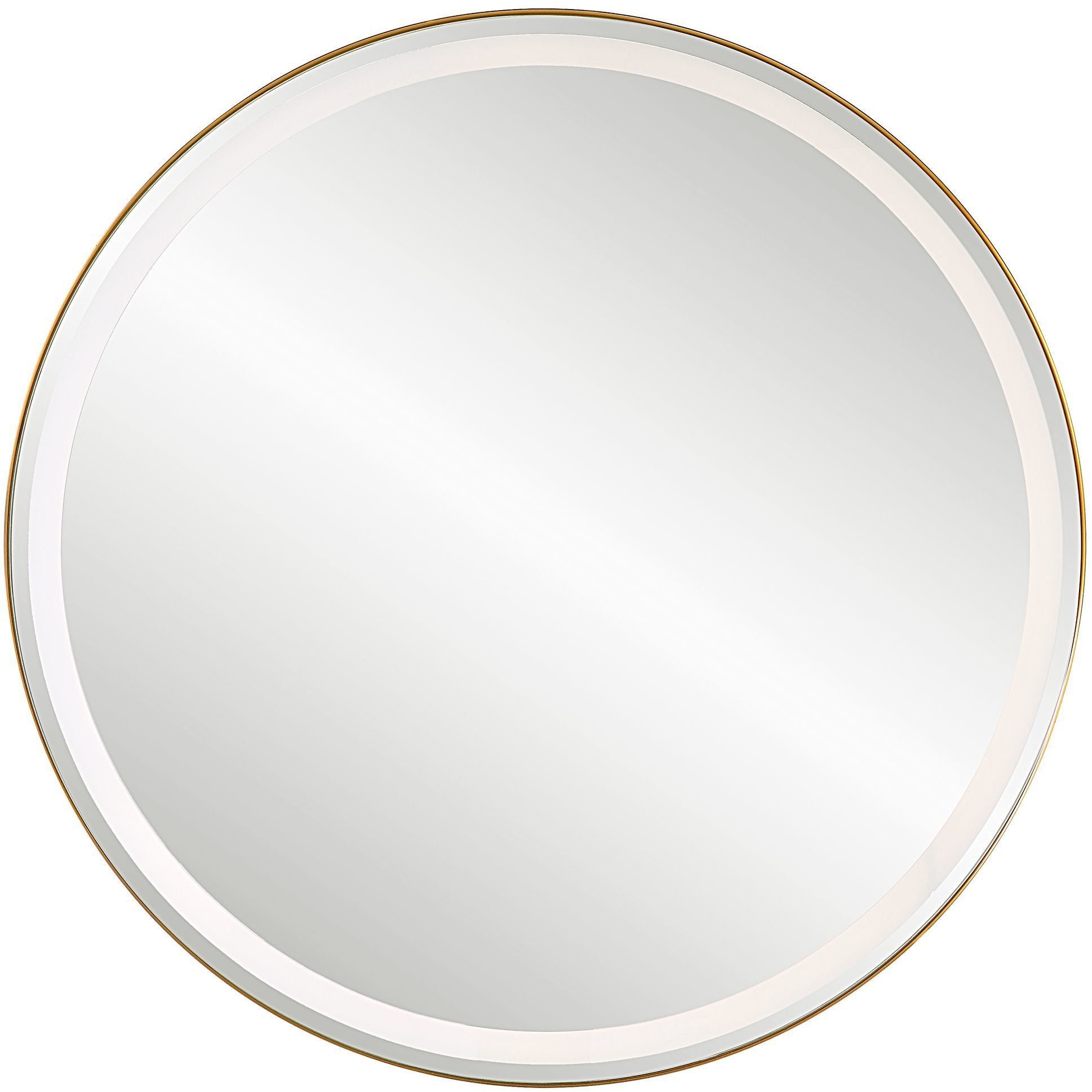 Crofton 32 X 32 inch Plated Brushed Brass LED Lighted Mirror