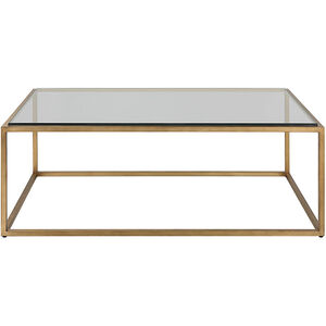 Bravura 48 X 17 inch Brushed Gold Leaf and Glass Coffee Table