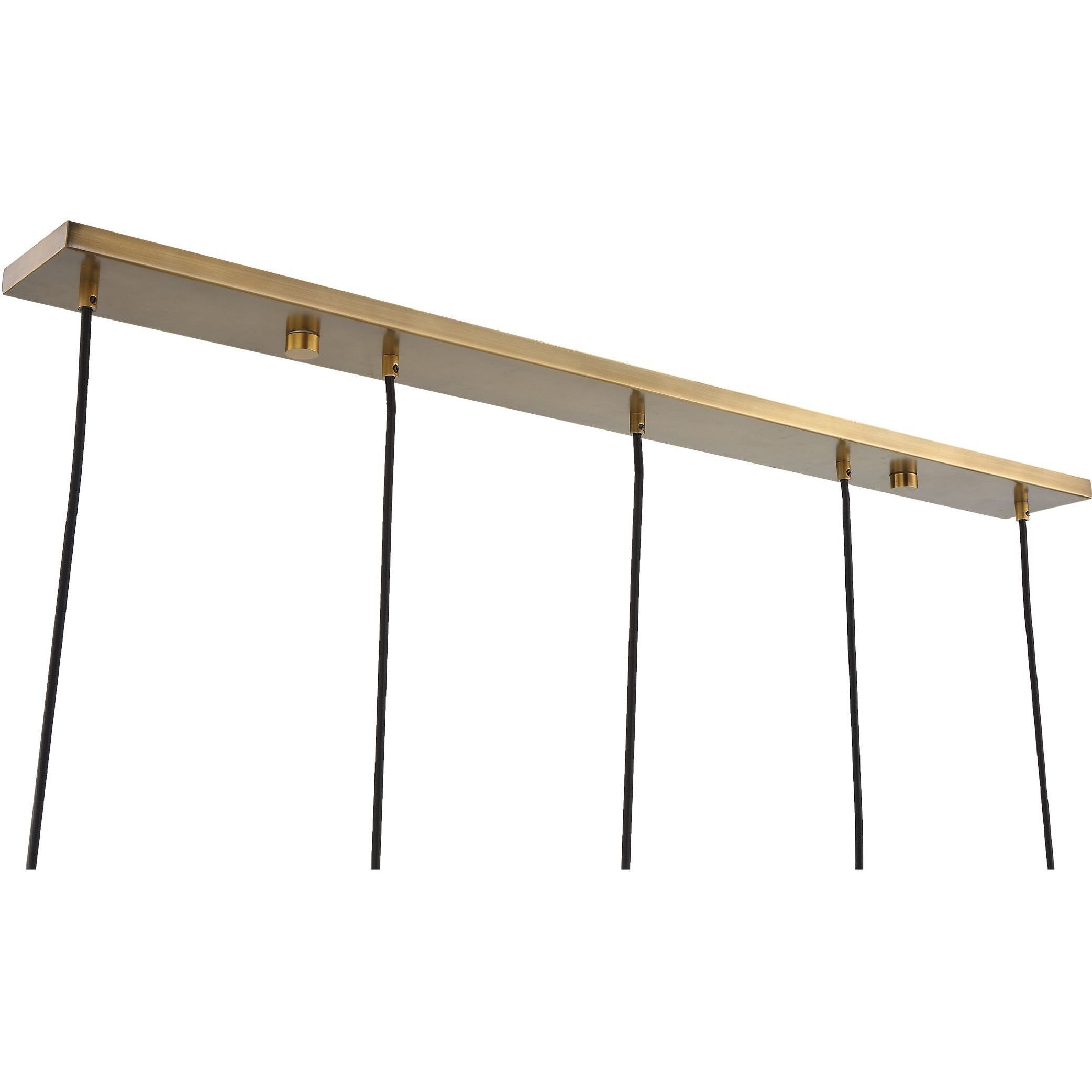 Geodesic 5 Light 47 inch Matte Antique Brass Linear Pendant Ceiling Light