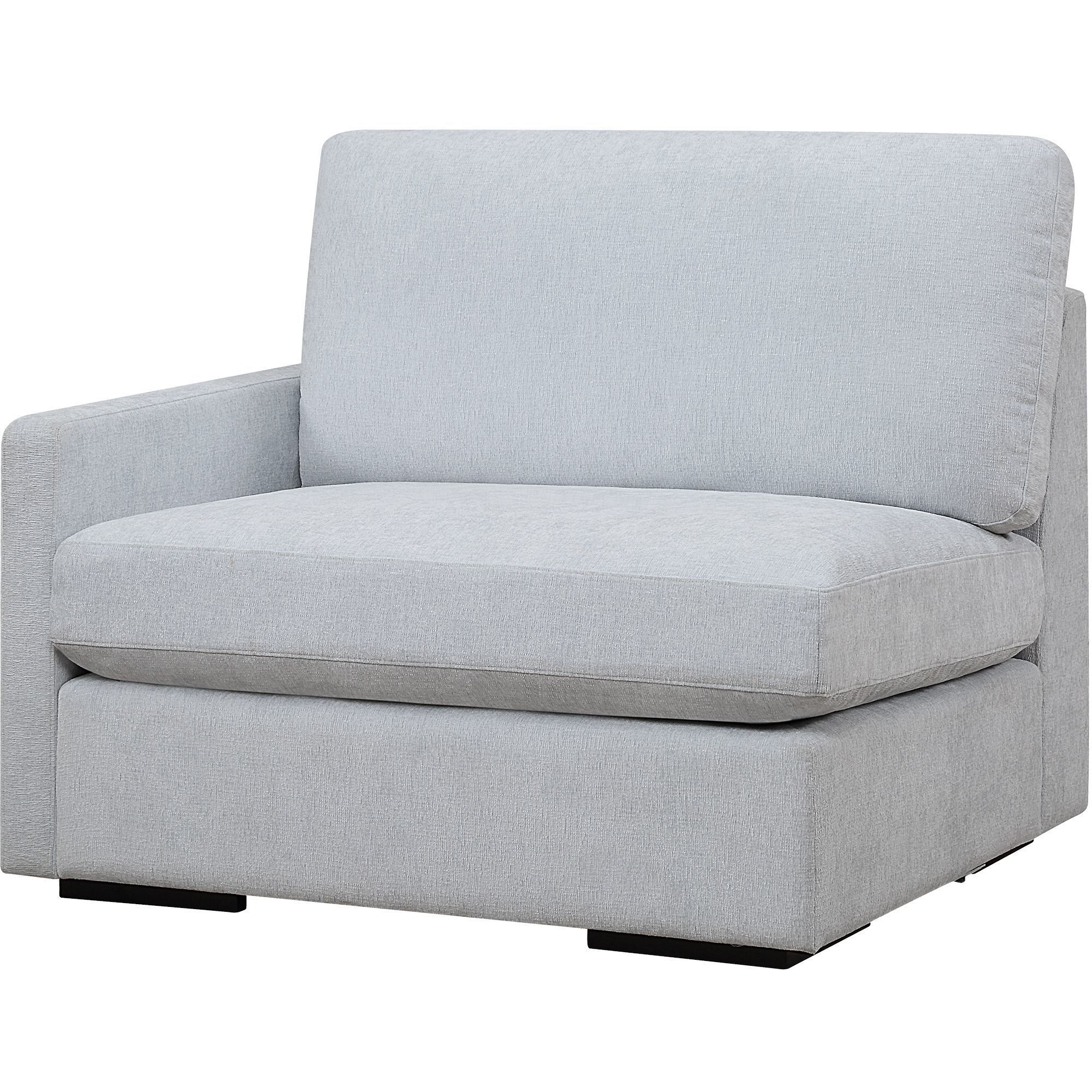 Refuge Light Cloud Blue Polyester Sofa, Left Arm Facing