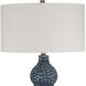 Holloway 32 inch 150.00 watt Deep Cobalt Blue Glaze with Brushed Nickel Accents Table Lamp Portable Light