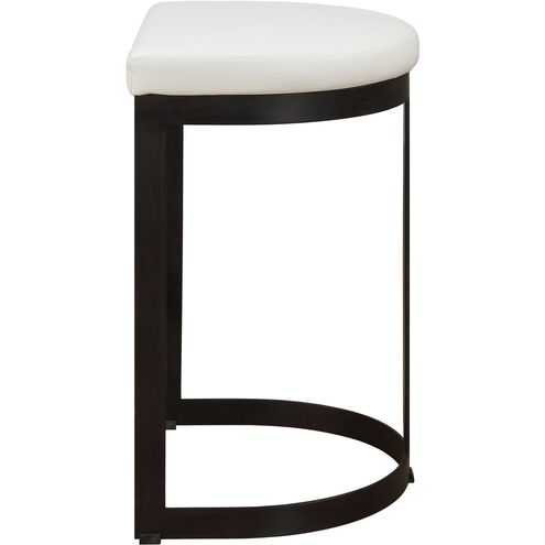 Ivanna 26 inch Matte Black with White Pebbled Faux Leather Counter Stool