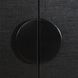 Williams Black and Textured Black Grasscloth 4 Door Cabinet