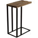 Union 24 X 17 inch Satin Black and Salvaged Wood Accent Table