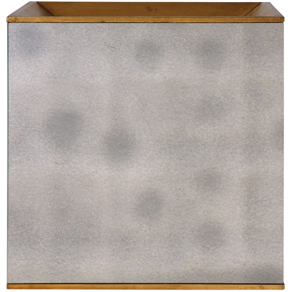 Flair 22 X 20 inch Antiqued Mirror and Antiqued Gold Leaf Cube Table