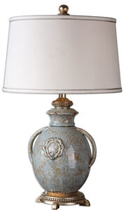 Cancello 29 inch 150 watt Blue Glaze Table Lamp Portable Light
