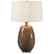 Vinson 29.5 inch 150 watt Mottled Glossy Brown Glaze and Antique Brass Table Lamp Portable Light