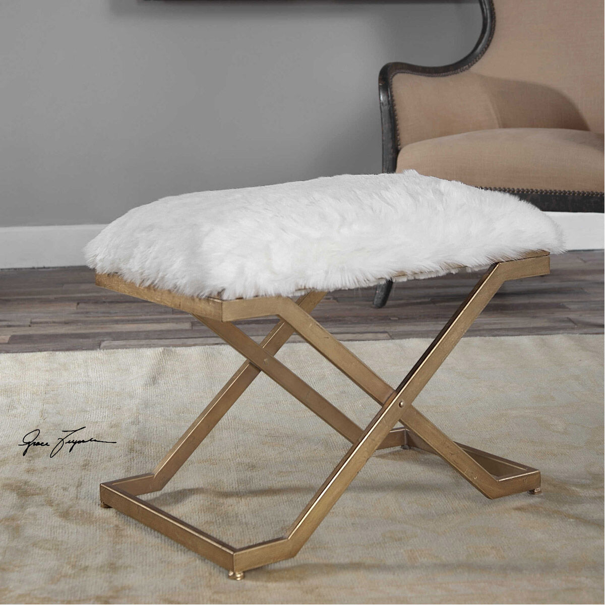 Farran Fur Small Bench