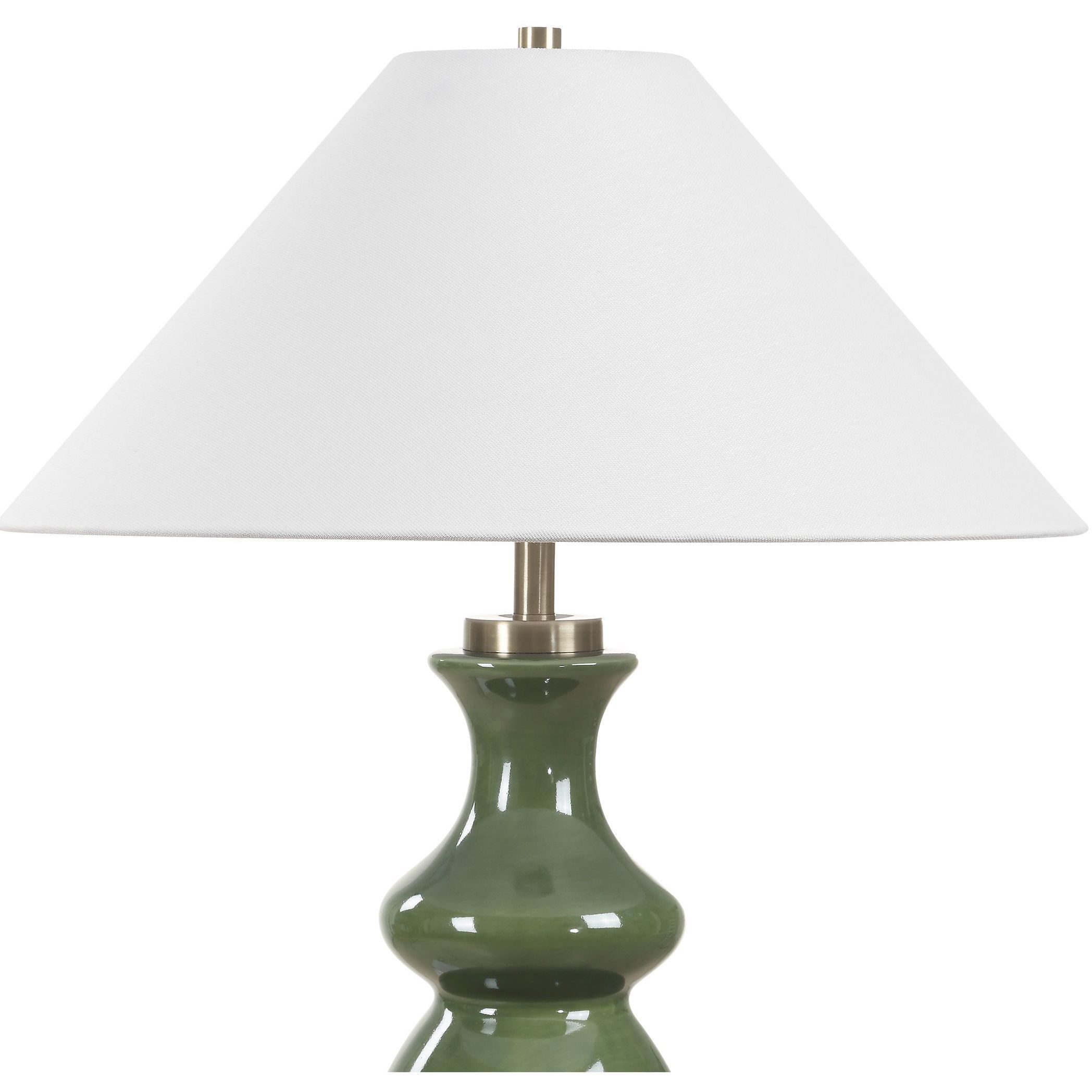 Green Thumb 27.5 inch 150 watt Moss Green and Brass Table Lamp Portable Light