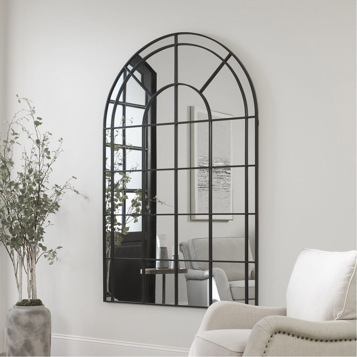Grantola 72 X 48 inch Satin Black Wall Mirror