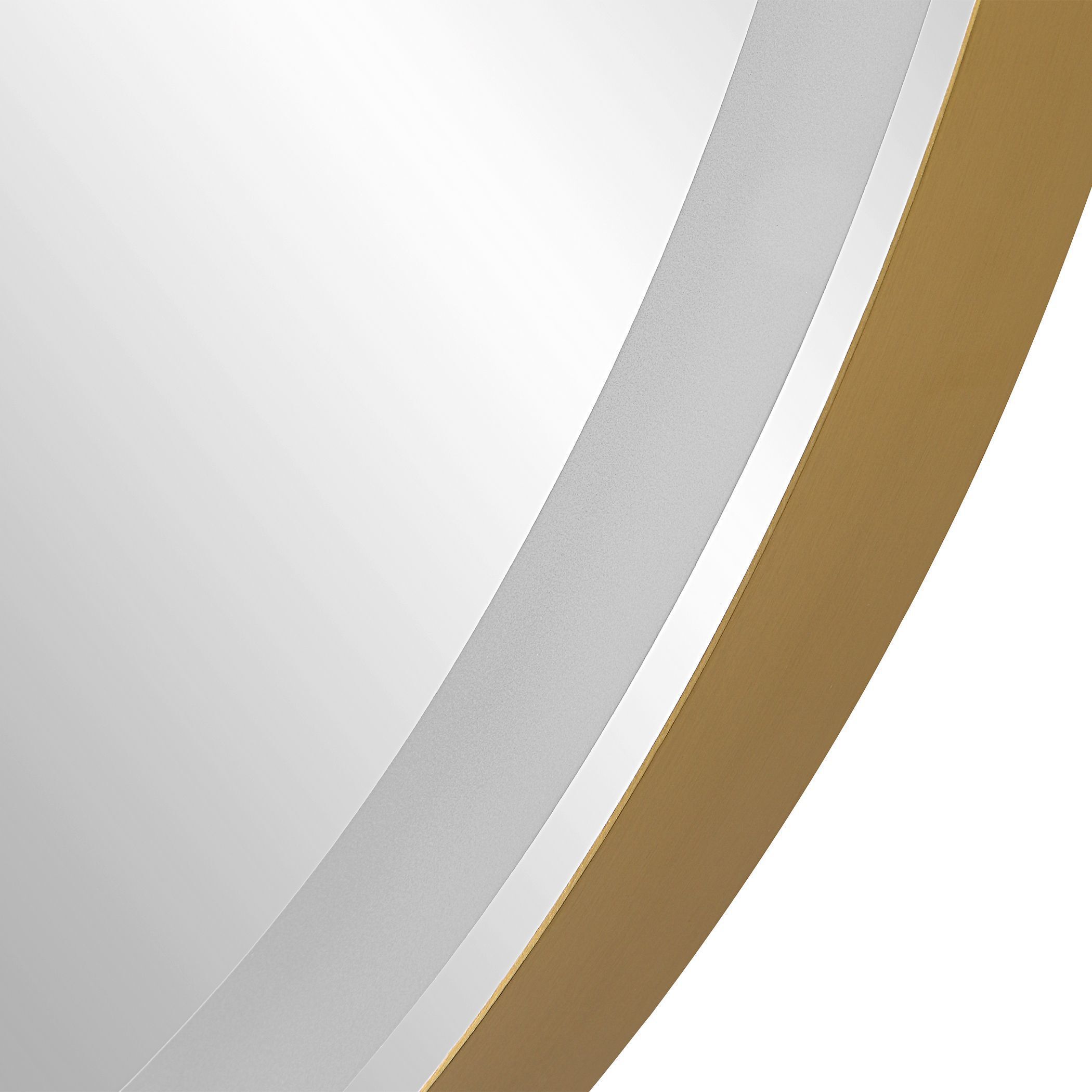 Crofton 32 X 32 inch Plated Brushed Brass LED Lighted Mirror