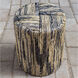 Sunda 18 inch Woven Banana Leaf in Gray and Natural Color Tones Accent Stool