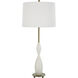 Annora 34 inch 150.00 watt Glossy White and Antique Brass Table Lamp Portable Light