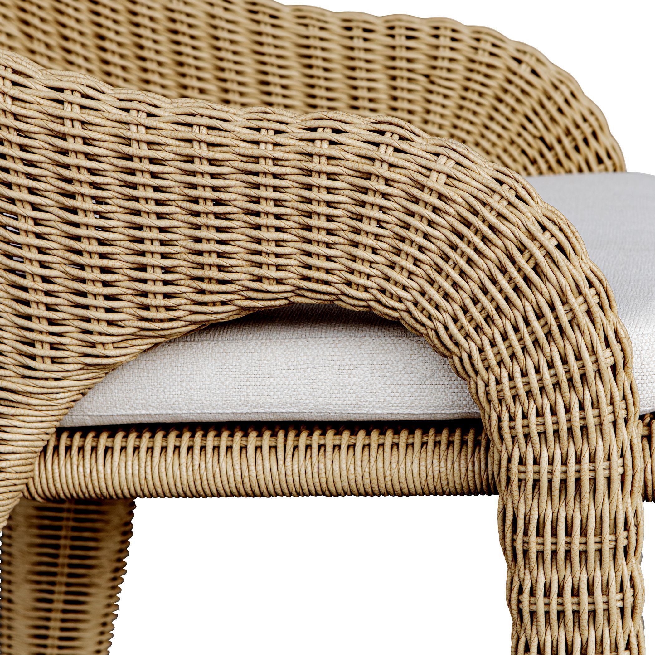 Kavali 42 inch Natural Honey and Oyster White Outdoor Barstool
