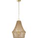 Macrame 4 Light 18 inch Brushed Gold Pendant Ceiling Light