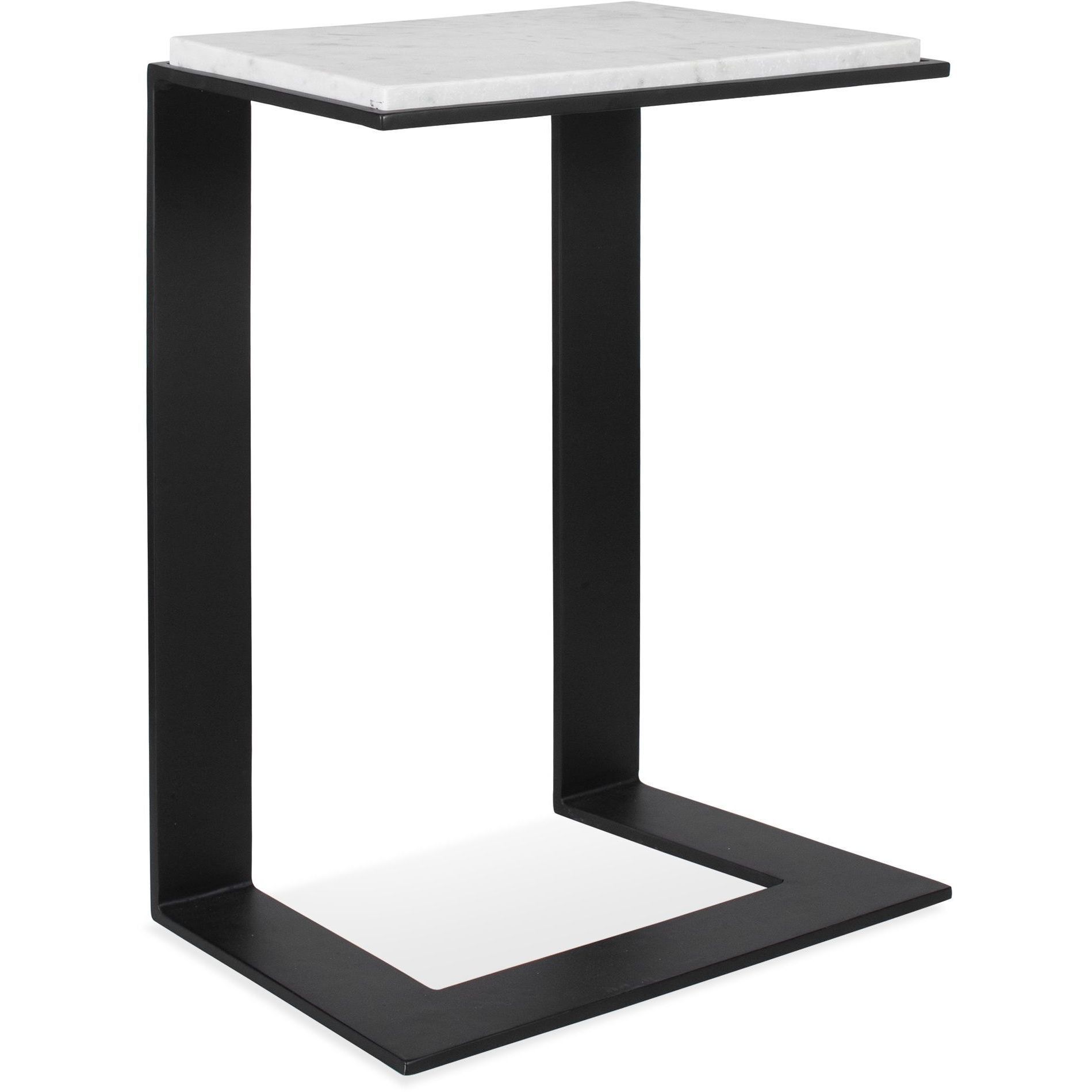 Kenora 22.5 X 18 inch White Marble and Black Accent Table