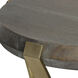 Unite 24 X 22.5 inch Plated Brushed Brass and Dark Walnut Stain Side Table