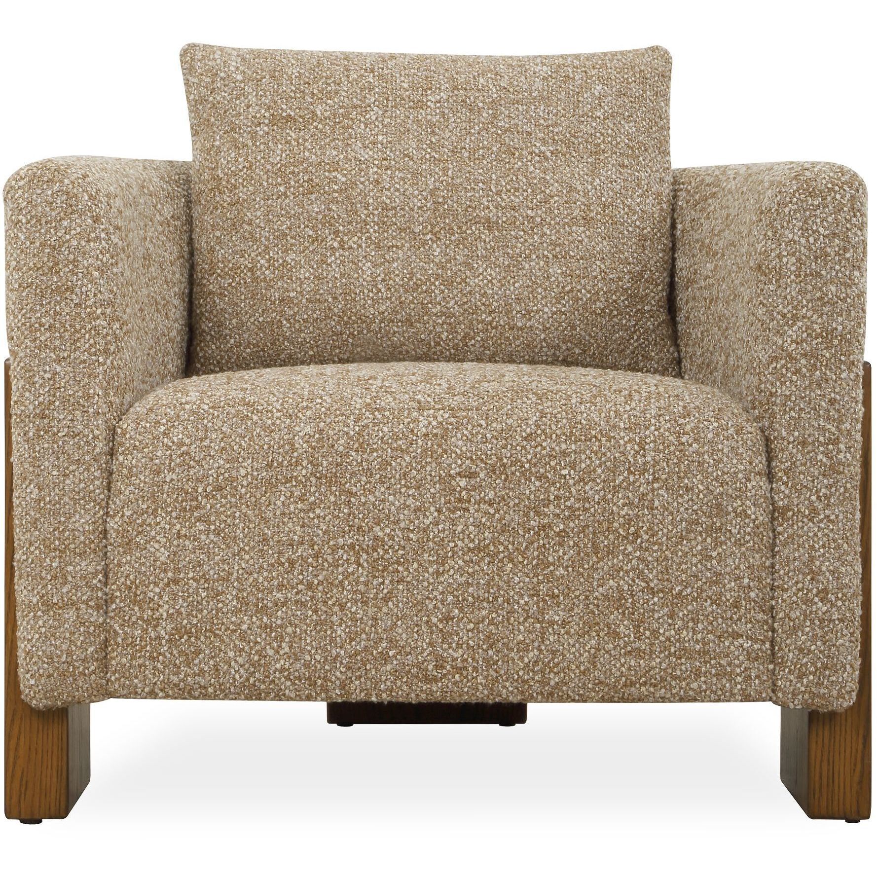 Halligan Amber and Gray and Cream with Walnut Accent Chair