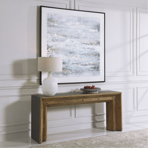 Vail 72 inch Reclaimed Elm Wood with Gray Concrete Console Table 